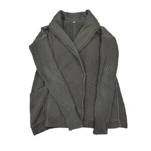 Lululemon Post Practice Cardi Dark Grey/Black Oversized Cardigan Sweater XS/S
